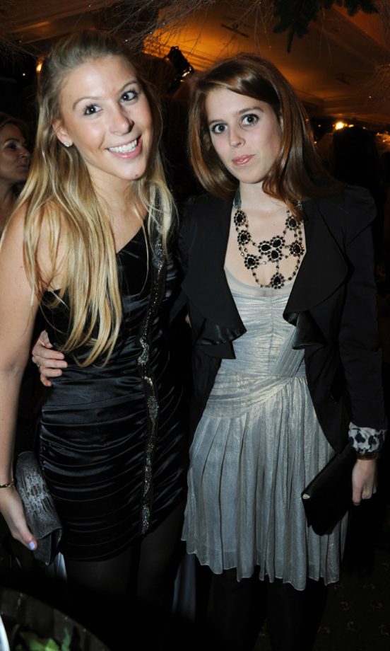 Princess Beatrice And A Friend Party At Harrods For The Dickensian Ball 2010
