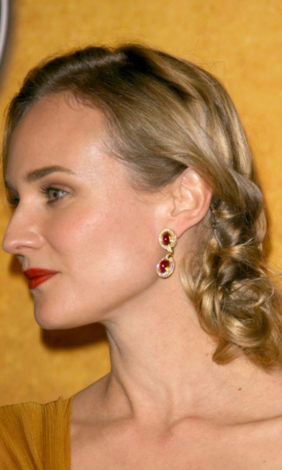 Diane Kruger's Twisted And Plaited Bun Hairstyle At The SAG Awards, January 201