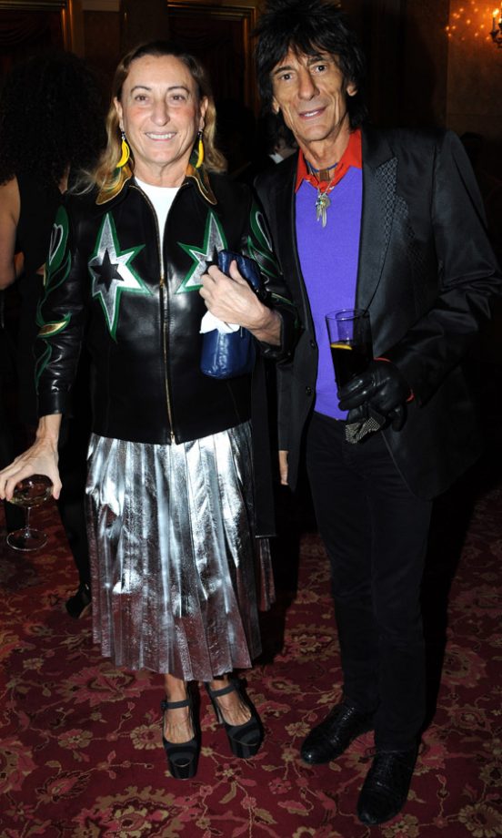Miuccia Prada And Ronnie Wood At The Miu Miu London Store Opening Party 2010