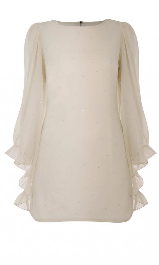 Miss Selfridge Ivory Chiffon Dress, £50