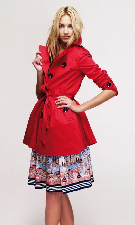 Buy This New Look Red Mac With Black Buttons, £32.99 And A-Line Summer Print Skirt, £24.99, Now!