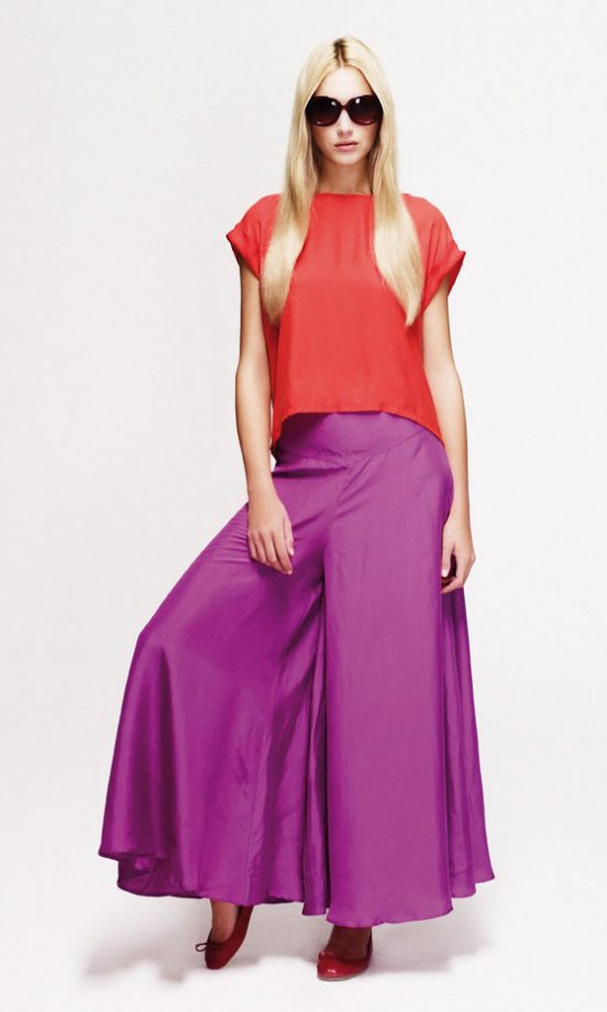 New Look Silk Top, £17.99, Silk Wide Leg Trousers, £28.99, Sunglasses, £7.99 And Ballet Pumps, £7.99 - In Stores Soon