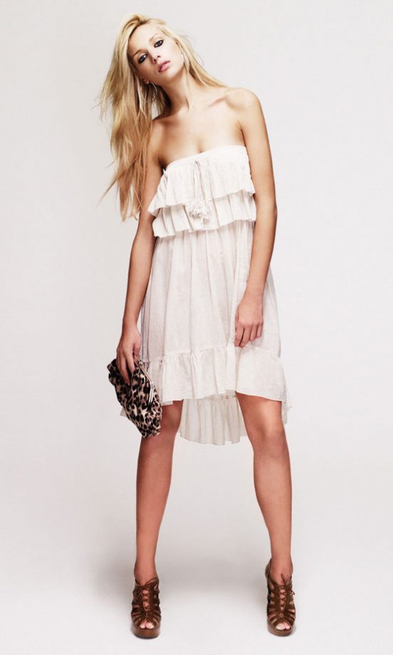 New Look Bandeau Dress, £22.99, Leopard Print Clutch, £12.99 And Brown Wedges, £22.99 - In Stores Soon