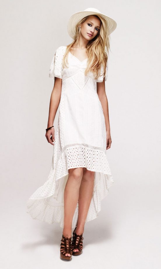 New Look Broderie Dress, £49.99, White Sun Hat, £7.99 And Brown Lace Up Wedges, £22.99 - In Stores Soon
