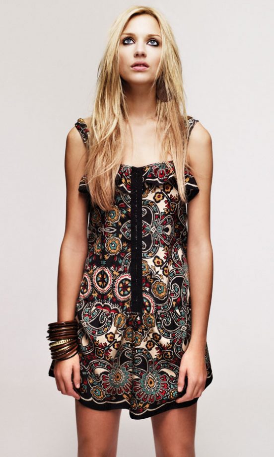 New Look Tribal Sundress, £39.99, Statement Earrings, £4.99 And Wooden Bangles, £9.99 - In Stores Soon