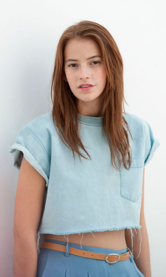 Asos Denim Crop Tee, £28 And High Waist Peg Trousers, £32