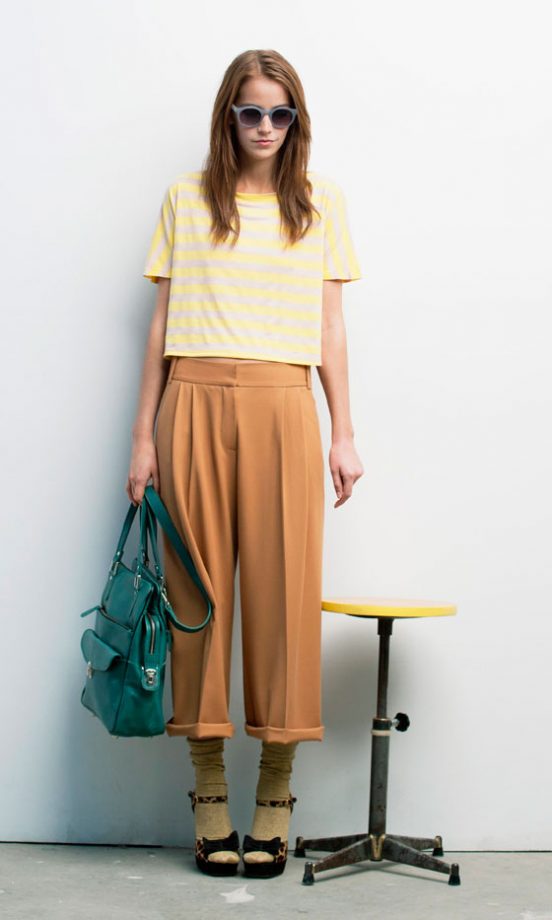 Asos Coquette Crop Top, £20, Tailored Trousers, £40 And Leather 60s Flight Bag, £85