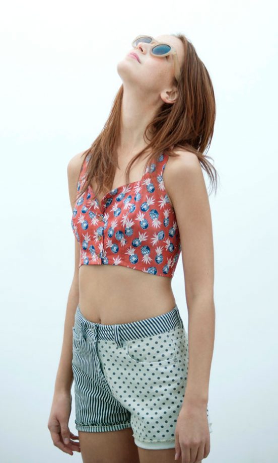 Asos Pineapple Print Crop Top, £22 And Stripe And Spot Short, £26