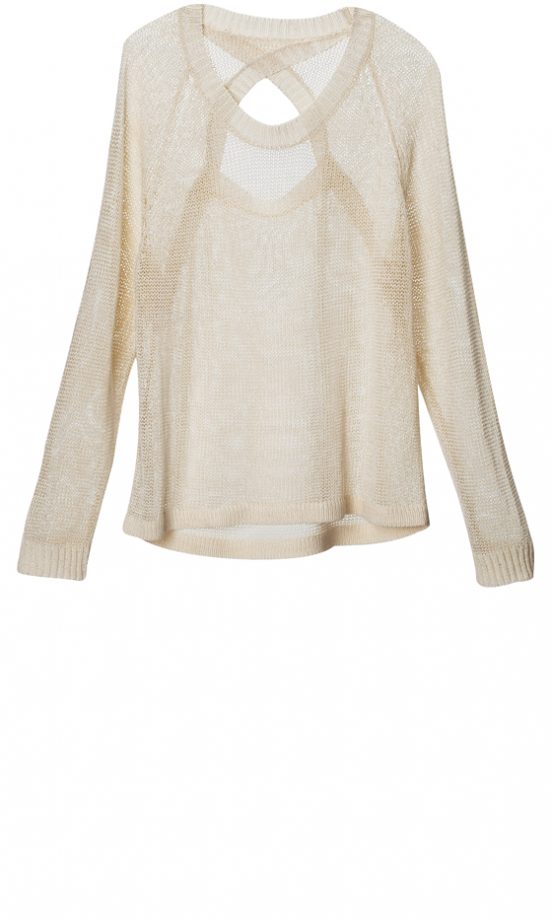 H&M's Slouchy Cream Knit Jumper With Cut-Out Back, Spring/Summer 2011