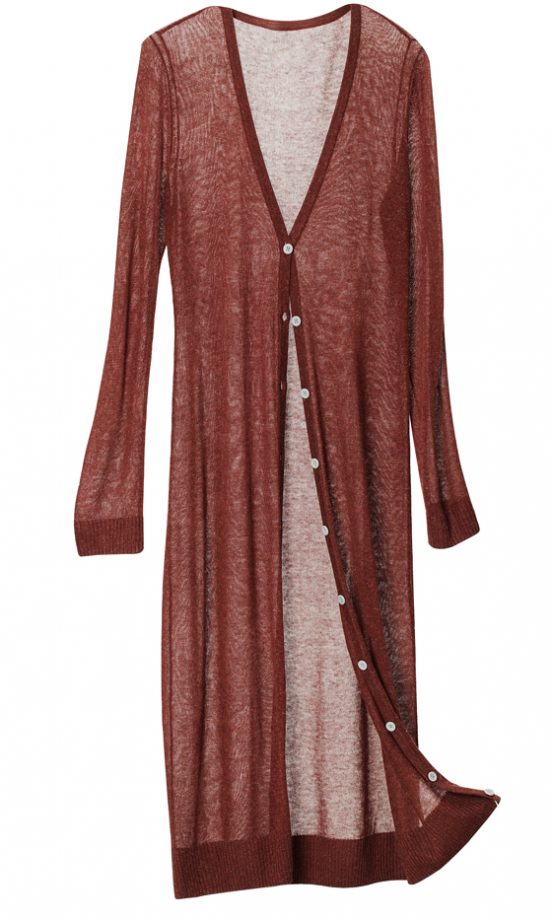 H&M Extra Long Sheer Maroon Cardigan, Spring/Summer 2011