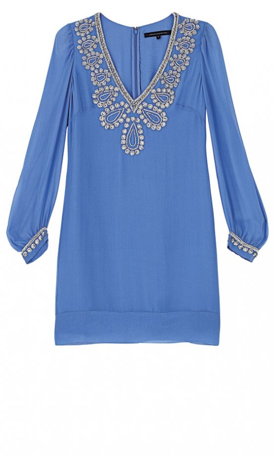 French Connection Beaded Blue Dress, £135 - In Stores Only
