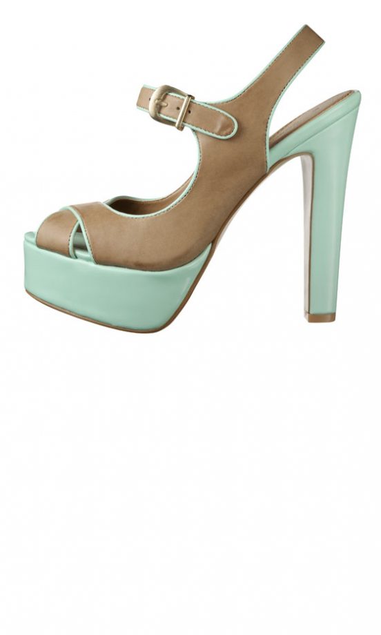 Dorothy Perkins Tan And Duck Egg Shoes, £40