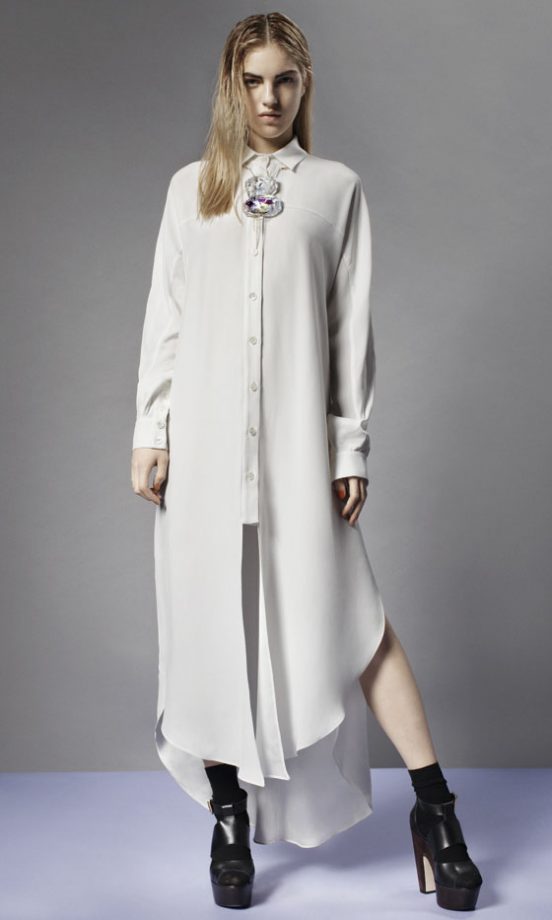 Topshop Oversized Shirt Dress And Black Ankle Boots From The New Age Constellation Collection