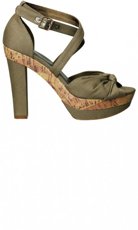 H&M Army Green Sandal With Cork Base, Spring/Summer 2011