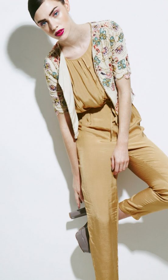 Miss Selfridge Ochre Pintuck Jumpsuit, £40