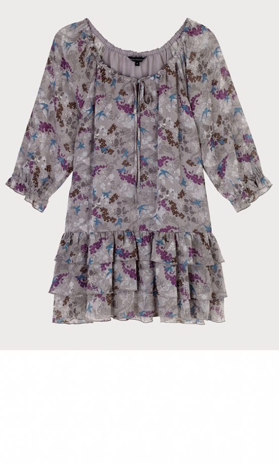 Limited Collection Floral & Bird Ruffle Woven Tunic, £32