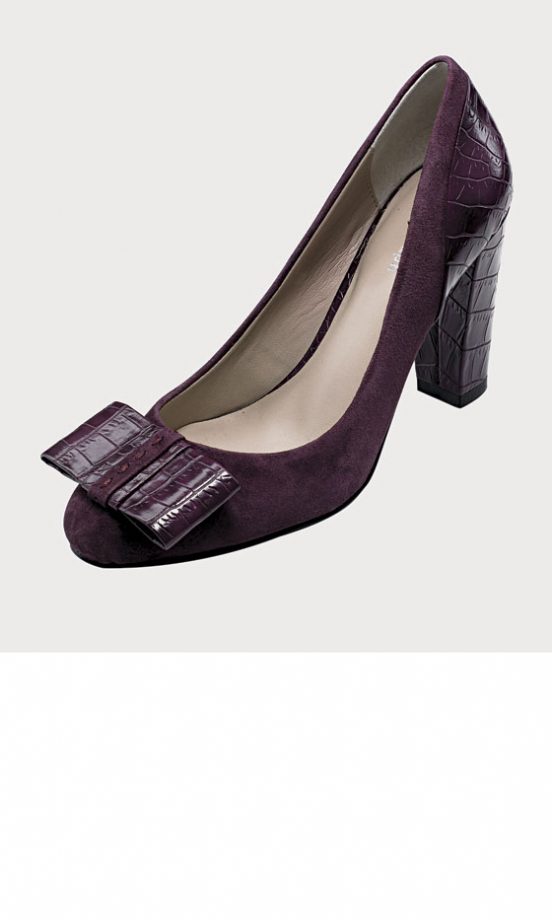 Autograph Suede Snakeskin Print Bow Court Shoes, £49
