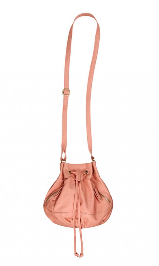 Miss Selfridge Coral Washed Drawstring Bag