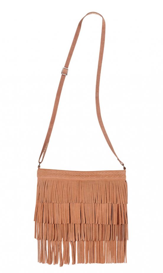 Miss Selfridge Coral Suede Fringe Bag, £25