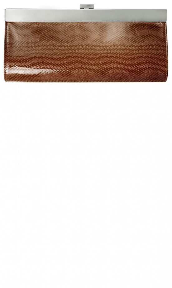 Miss Selfridge Tan Hardcase Clutch, £22