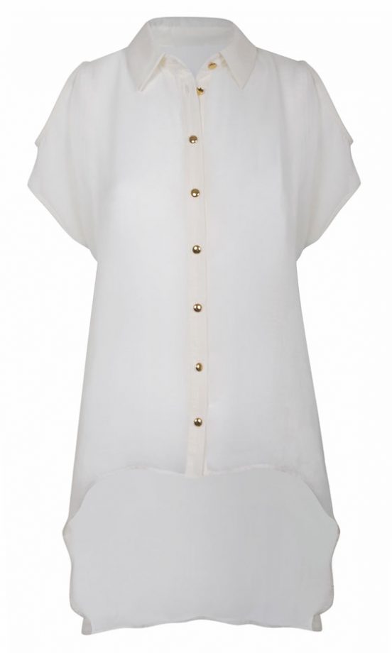 Miss Selfridge Dip Hem White Shirt For Spring/Summer 2011