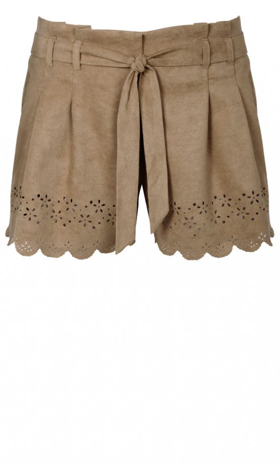 Miss Selfridge Laser Cut Suedette Shorts, £36