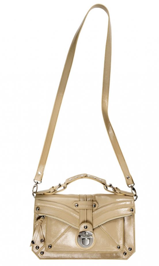 Miss Selfridge Cream Patent Push Lock Bag, £28
