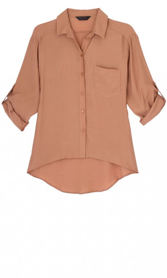 Miss Selfridge Peach Drape Shirt, £32