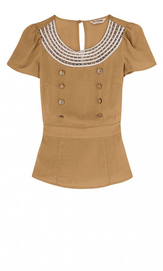 Miss Selfridge Tan Sailor Top, £28 - In Stores Only