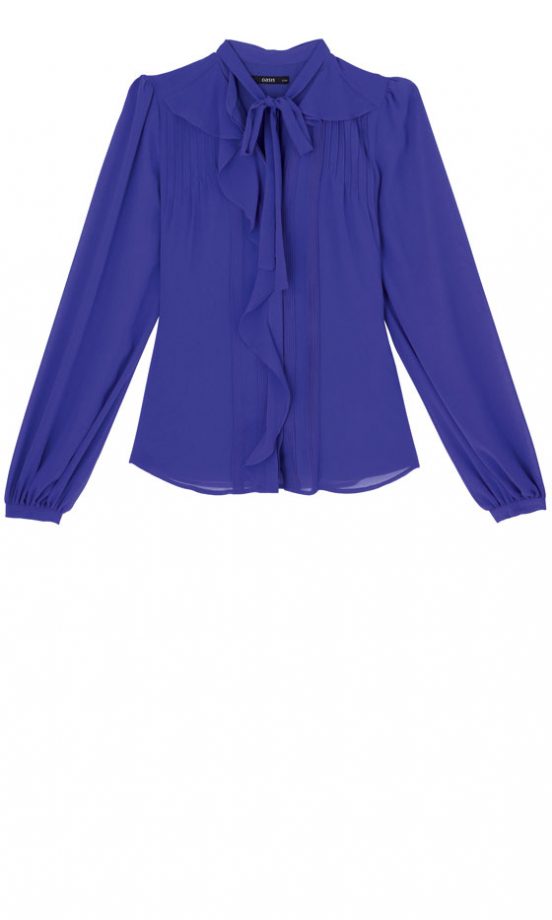 Oasis Sheer Pussy Bow Blouse Shirt, £40