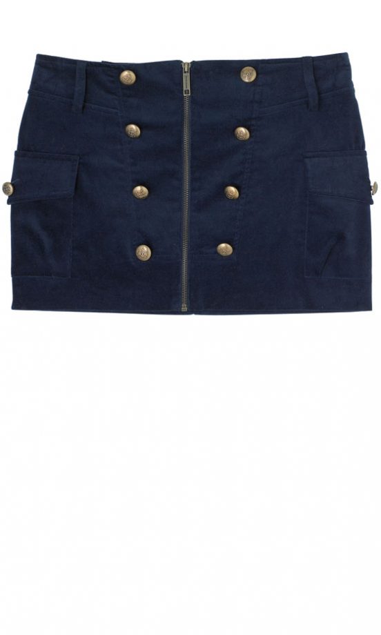 River Island Navy Velvet Skirt, £26.99 - In Stores Only