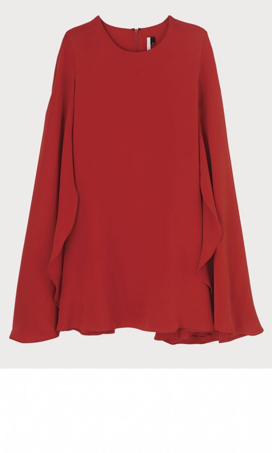 Topshop Red Batwing Sleeve Dress, £100 - In Stores Only