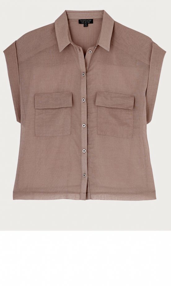 Topshop Cap Twist Sleeve Silk Shirt, £36