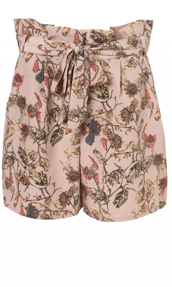 Topshop Flower Print Paperbag Shorts, £36