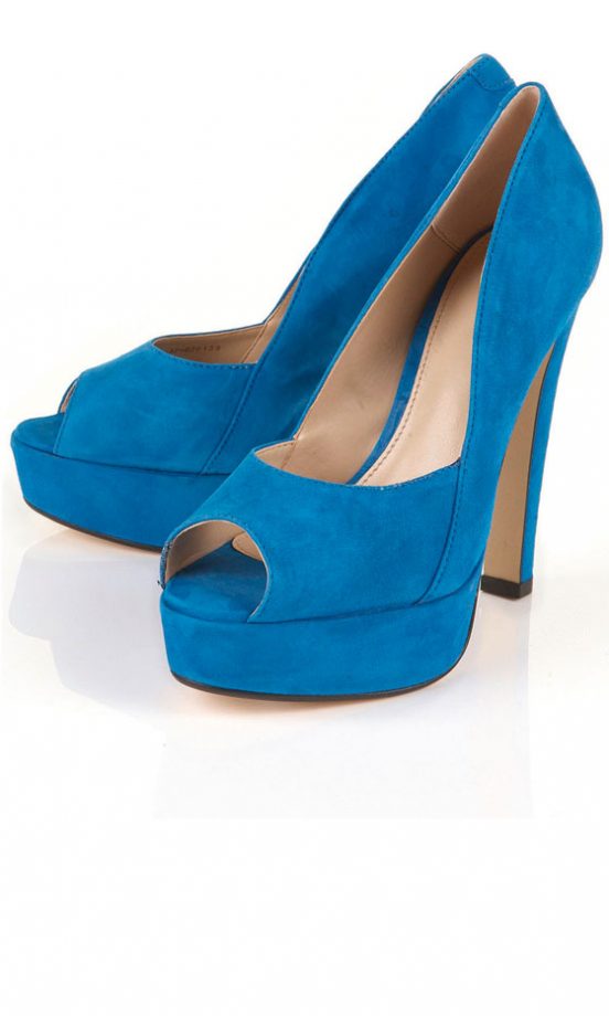 Topshop Scarlett Blue Suede Platforms, £68