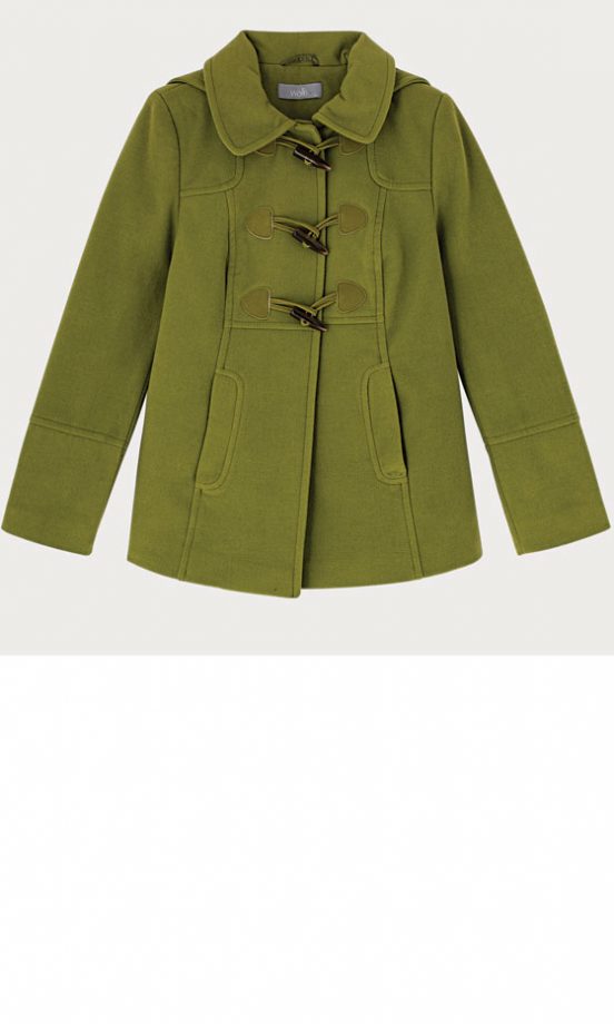 Wallis Green Faux Wool Duffle Coat, £65