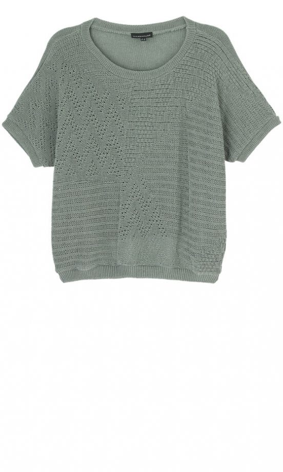 Warehouse Green Crop Jumper, £38 - In Store Only