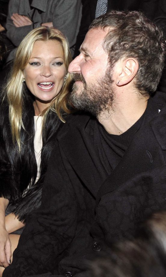 Kate Moss And Stefano Pilati At The Etam Lingerie Fashion Show In Paris, 2011