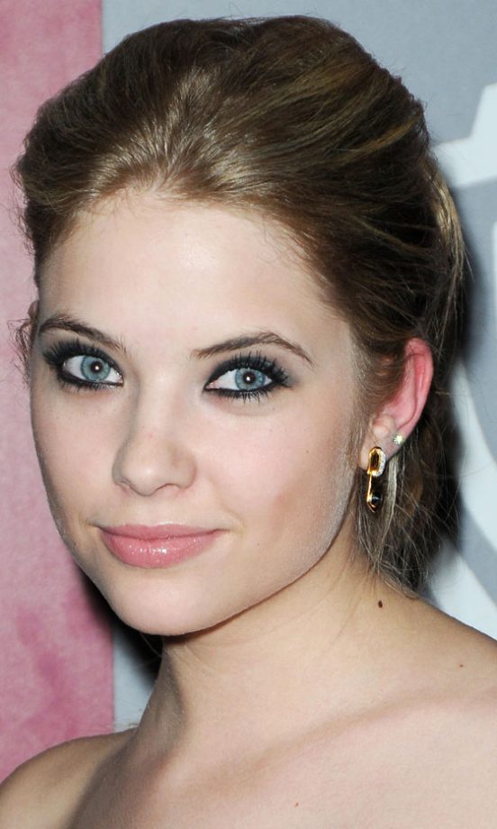 Ashley Benson With A Super-Low Bun Hairstyle At The Golden Globe Awards, 2011