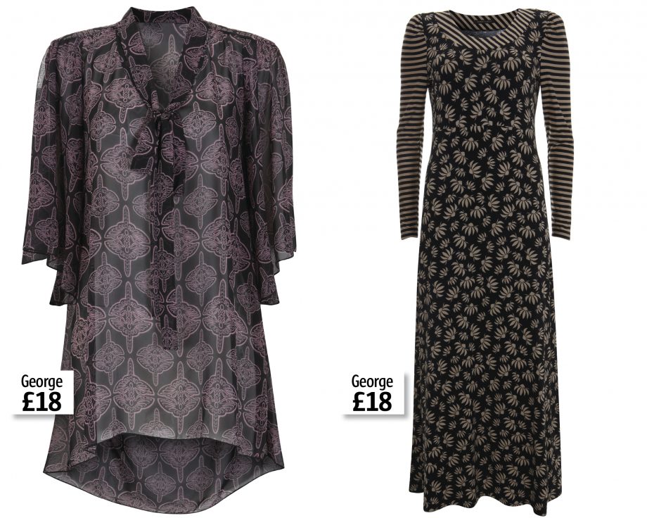A blouse and maxi dress from the latest Barbara Hulanicki for George collection