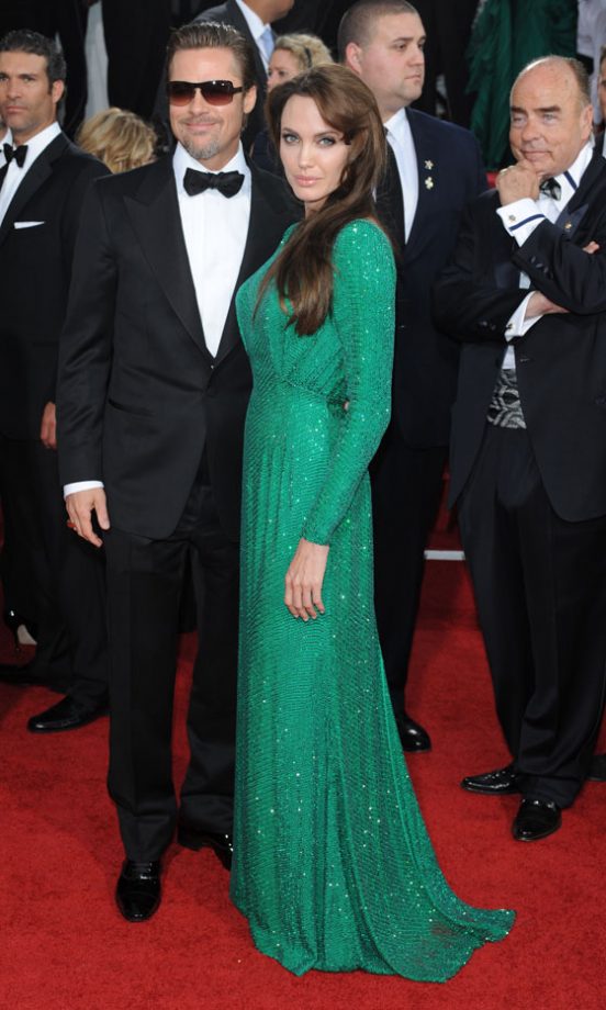 Angelina Jolie And Brad Pitt At The Golden Globe Awards, 2011