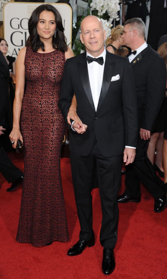 Emma Heming And Bruce Willis At The Golden Globe Awards, 2011