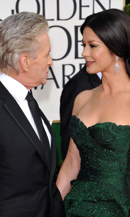 Michael Douglas And Catherine Zeta Jones At The Golden Globe Awards, 2011