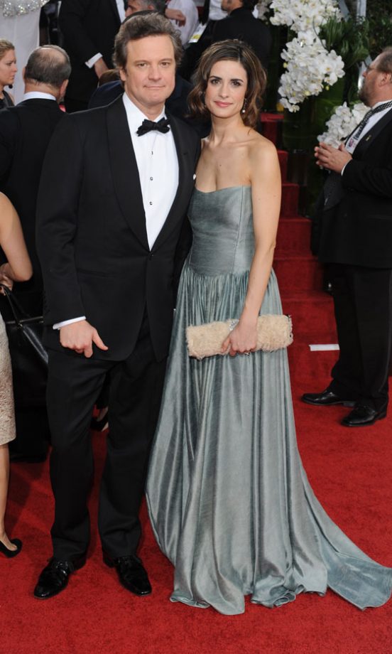 Colin Firth And Livia Giuggioli At The Golden Globe Awards, 2011