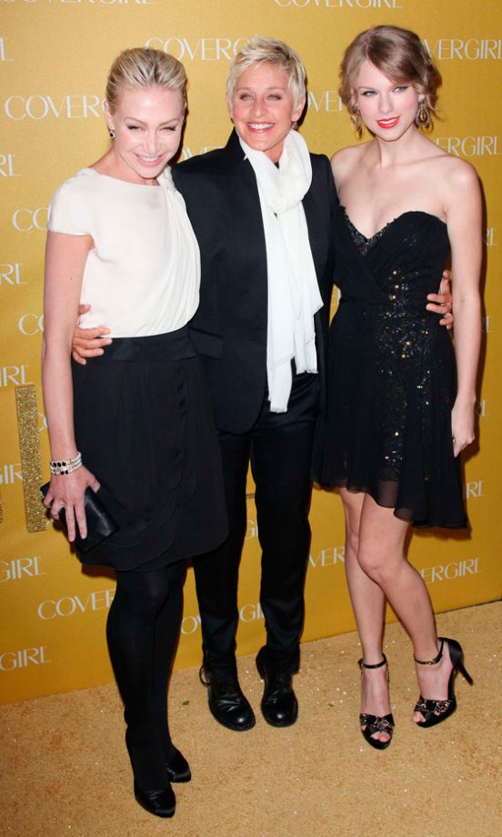 Portia De Rossi, Ellen DeGeneres And Taylor SwiftAt Covergirl's 50th Anniversary Party In LA, 2011