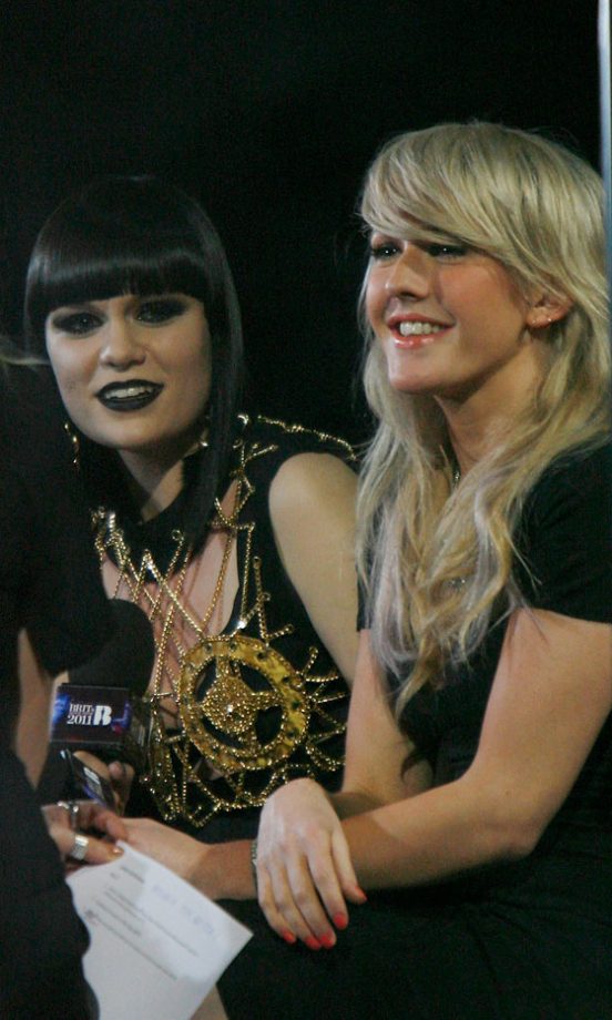 Ellie Goulding And Jessie J Backstage At The Brit Awards 2011 Nominations Party