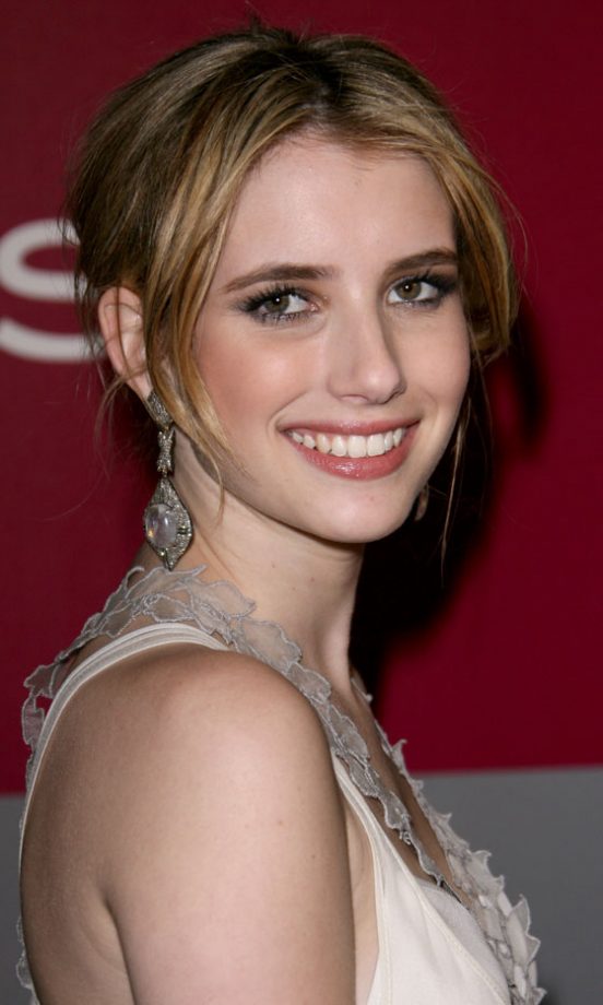 Emma Roberts With A Non-Fuss Updo Hairstyle At The Golden Globe Awards Afterparty, 2011