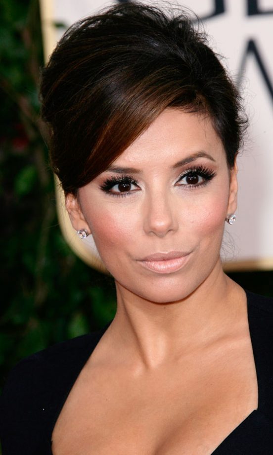 Eva Longoria Parker With A Classic Updo Hairstyle At The Golden Globe Awards, 2011