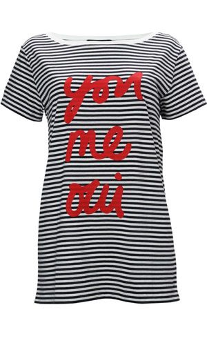 High street fashion shop French Connection's 'You, Me, Oui' tee from the SS/11 collection
