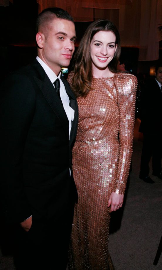 Glee's Mark Salling With Anne Hathaway At The Golden Globes 2011 Fox Searchlight After Party